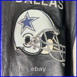 Vintage Dallas Cowboys Jacket Mens XL Leather NFL Football Varsity 90s