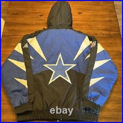 Vintage Dallas Cowboys Jacket NFL Apex One Pro Line 90s Puffer Hoodie Large