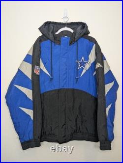 Vintage Dallas Cowboys Jacket XL NFL Apex One Pro Line 90s Puffer Parka Hood