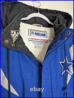 Vintage Dallas Cowboys Jacket XL NFL Apex One Pro Line 90s Puffer Parka Hood