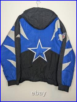 Vintage Dallas Cowboys Jacket XL NFL Apex One Pro Line 90s Puffer Parka Hood