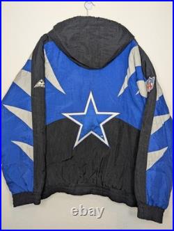 Vintage Dallas Cowboys Jacket XL NFL Apex One Pro Line 90s Puffer Parka Hood