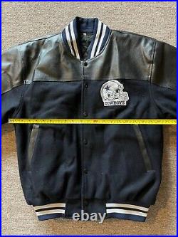 Vintage Dallas Cowboys Leather Jacket Medium Varsity Letterman NFL Football Logo