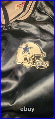 Vintage Dallas Cowboys Locker Line Satin Bomber Jacket Size 2XLarge Gently Worn