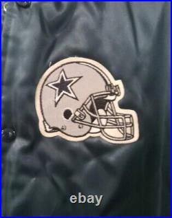 Vintage Dallas Cowboys Locker Line Satin Jacket Size M Throwback 80's 90's Rare