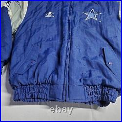 Vintage Dallas Cowboys Logo Athletic NFL Pro Line Puffer Jacket Coat Size Medium