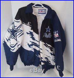 Vintage Dallas Cowboys Logo Athletic Puffer Authentic Pro Line NFL Coat MED EUC