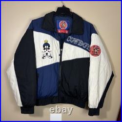 Vintage Dallas Cowboys Looney Tunes Puffer Jacket Med Goose Down Marvin Martian
