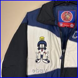 Vintage Dallas Cowboys Looney Tunes Puffer Jacket Med Goose Down Marvin Martian