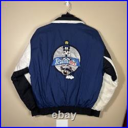 Vintage Dallas Cowboys Looney Tunes Puffer Jacket Med Goose Down Marvin Martian
