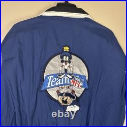 Vintage Dallas Cowboys Looney Tunes Puffer Jacket Med Goose Down Marvin Martian