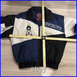 Vintage Dallas Cowboys Looney Tunes Puffer Jacket Med Goose Down Marvin Martian