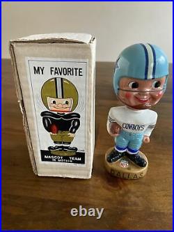 Vintage Dallas Cowboys Mascot Team in Motion Nodder Bobblehead 1968 withbox MIB