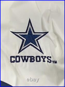 Vintage Dallas Cowboys NFL Jacket Blue White Hooded Game Day #3613