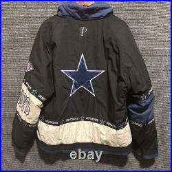 Vintage Dallas Cowboys NFL Rare Pro Player Puffer Jacket Size Large 90s