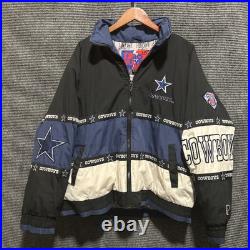 Vintage Dallas Cowboys NFL Rare Pro Player Puffer Jacket Size Large 90s