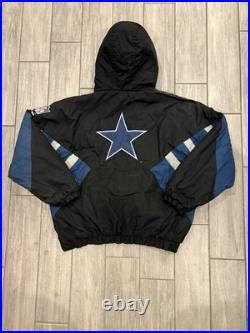 Vintage Dallas Cowboys NFL Starter Jacket Size XL Boxy Kangaroo Pouch Puffer