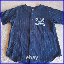 Vintage Dallas Cowboys Pinstripe Baseball Jersey Size XL Short Sleeve NFL