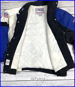 Vintage Dallas Cowboys Pro Line By Apex One Puffer Jacket Size Large Blue NFL