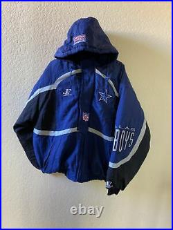 Vintage Dallas Cowboys Pro Line Jacket Men's Size Large Athletic NFL Puffer Coat
