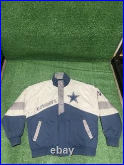 Vintage Dallas Cowboys Pro Player Puffer Jacket Coat Size Large NFL Preowned