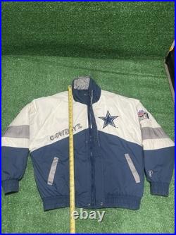 Vintage Dallas Cowboys Pro Player Puffer Jacket Coat Size Large NFL Preowned