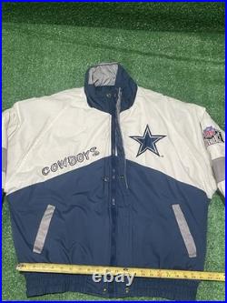 Vintage Dallas Cowboys Pro Player Puffer Jacket Coat Size Large NFL Preowned
