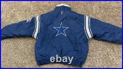 Vintage Dallas Cowboys Pro Player Puffer Jacket Reversible Coat Mens Size 2XL