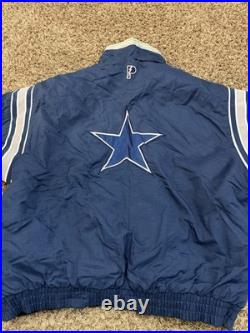 Vintage Dallas Cowboys Pro Player Puffer Jacket Reversible Coat Mens Size 2XL