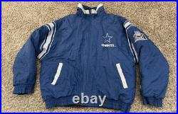 Vintage Dallas Cowboys Pro Player Puffer Jacket Reversible Coat Mens Size 2XL