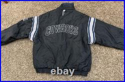 Vintage Dallas Cowboys Pro Player Puffer Jacket Reversible Coat Mens Size 2XL