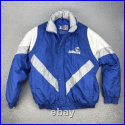 Vintage Dallas Cowboys Puffer Jacket Mens Medium Blue NFL Football Starter 90s