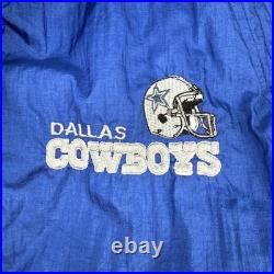 Vintage Dallas Cowboys Puffer Jacket Mens Medium Blue NFL Football Starter 90s