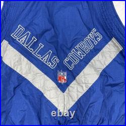 Vintage Dallas Cowboys Puffer Jacket Mens Medium Blue NFL Football Starter 90s