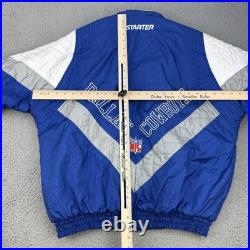 Vintage Dallas Cowboys Puffer Jacket Mens Medium Blue NFL Football Starter 90s