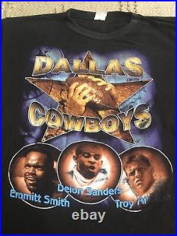 Vintage Dallas Cowboys Rap tee shirt 90s Sz XL deion aikman emmitt