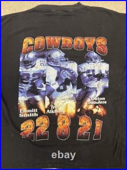 Vintage Dallas Cowboys Rap tee shirt 90s Sz XL deion sanders emmitt Smith Rare