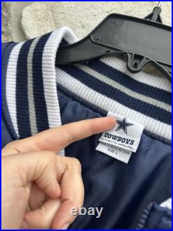 Vintage Dallas Cowboys Satin Bomber Jacket Mens Sz Large NFL 90's Fan Apparel Vintage Dallas Cowboys Satin Bomber Jacket Mens Sz Large NFL 90's Fan Apparel
