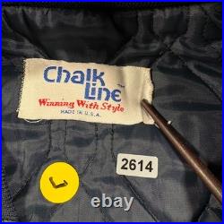 Vintage Dallas Cowboys Satin Jacket Mens Large Black Chalk Line NFL Embroidered