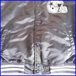 Vintage Dallas Cowboys Satin Snap Button Jacket Spell out NFL Read Description