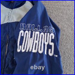 Vintage Dallas Cowboys Shark Tooth Windbreaker Jacket NFL Team Apparel Lined