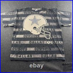 Vintage Dallas Cowboys Shirt Mens 2XL Black Salem Graphic Tee 90s Made In USA