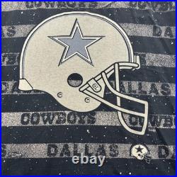 Vintage Dallas Cowboys Shirt Mens 2XL Black Salem Graphic Tee 90s Made In USA