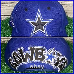 Vintage Dallas Cowboys Snapback Hat Cap Blue Graffiti Blockhead Drew Pearson 90s