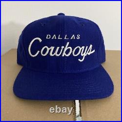 Vintage Dallas Cowboys Snapback Sports Specialties Script 100% Wool Hat Cap NFL