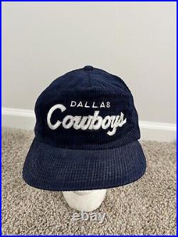 Vintage Dallas Cowboys Sports Specialties Script Cord Hat NFL Football 80s A+