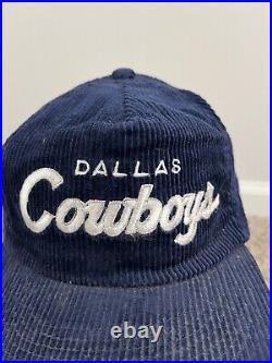 Vintage Dallas Cowboys Sports Specialties Script Cord Hat NFL Football 80s A+