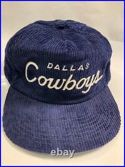 Vintage Dallas Cowboys Sports Specialties Script Hat The Cord Corduroy RARE