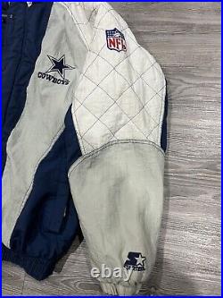 Vintage Dallas Cowboys Starter Jacket 90's Quilted Lining XL