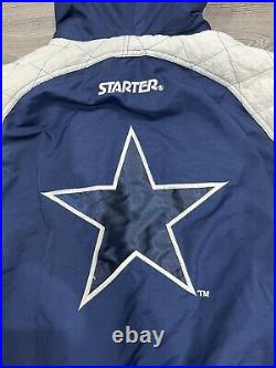 Vintage Dallas Cowboys Starter Jacket 90's Quilted Lining XL